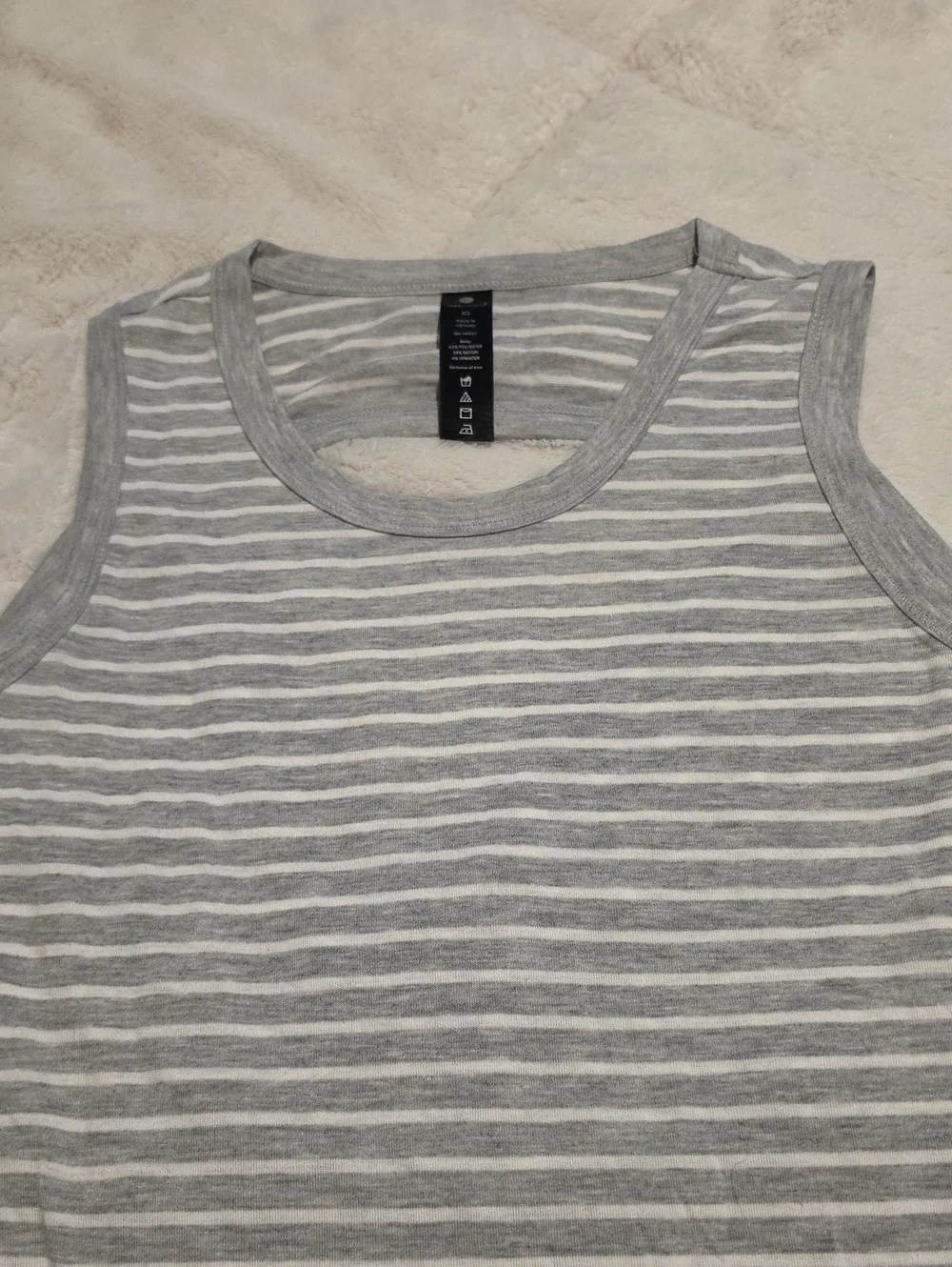 NWT Yogalicious Striped Sleeveless Tank Top With Open Drape Back